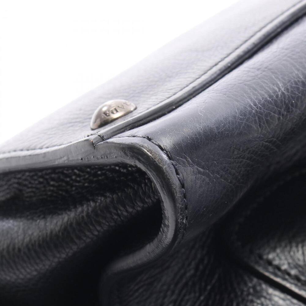 Prada GLACE'CALF 2WAY Handbag, Leather, Women's, Black (B2625M) - Picture 9 of 10